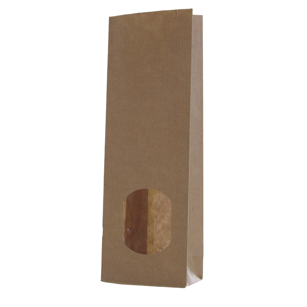 Sachets 100g kraft av. fenêtre lot de 100