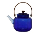 Théière verre LINEA bleue