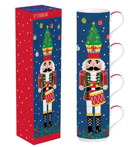 [010576] Set 4 tasses CASSE NOISETTE