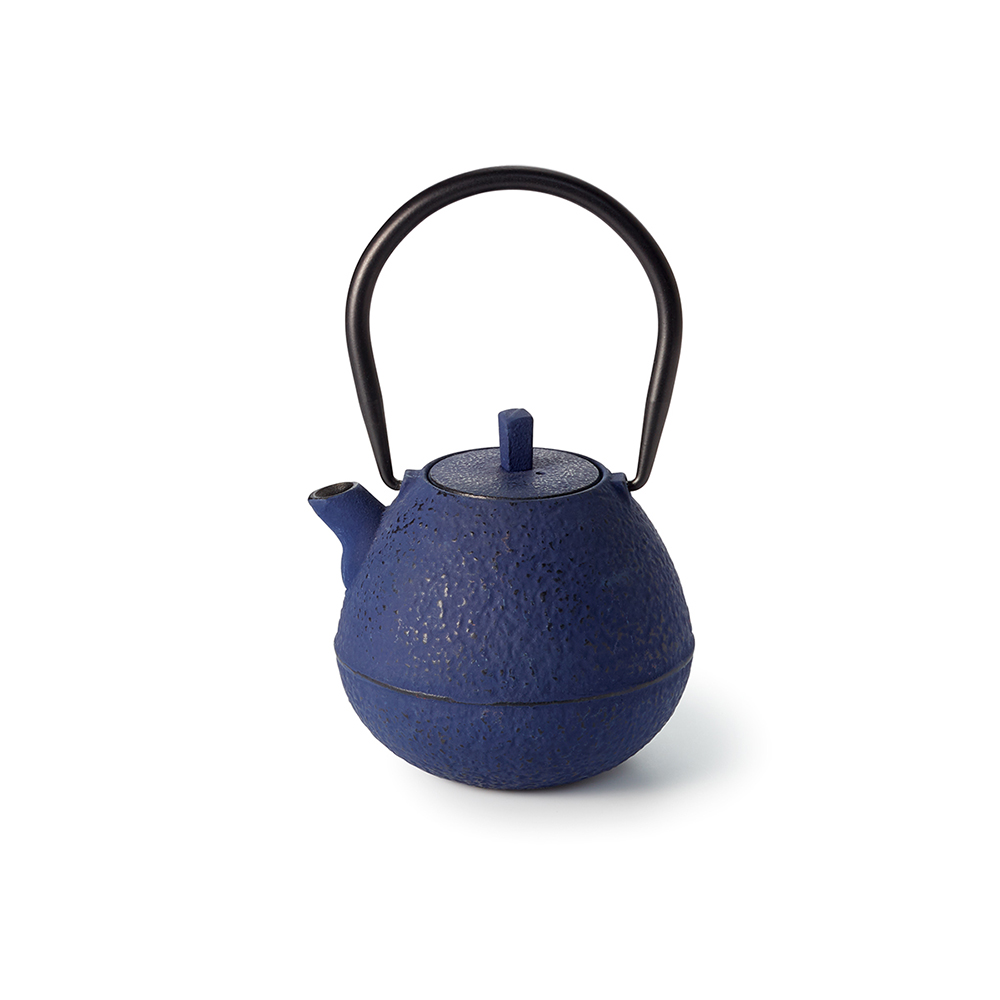 Théière en fonte 0,8L QUADRILLE bleue