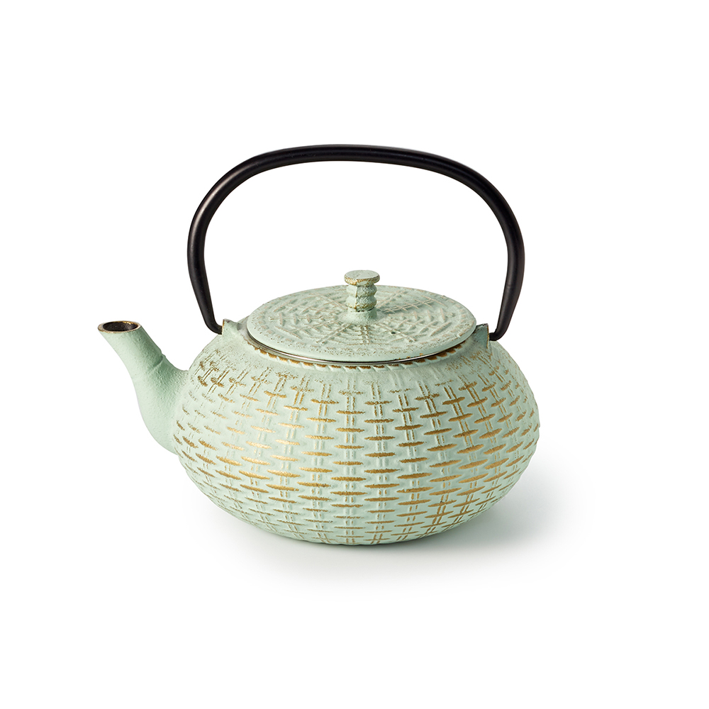 Théière en fonte 0,8L POINTILLE menthe