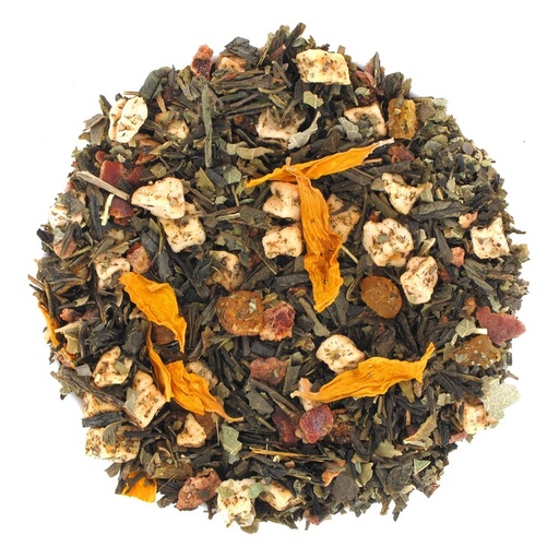 [009738] Thé vert fruits du verger (Sac 1kg)