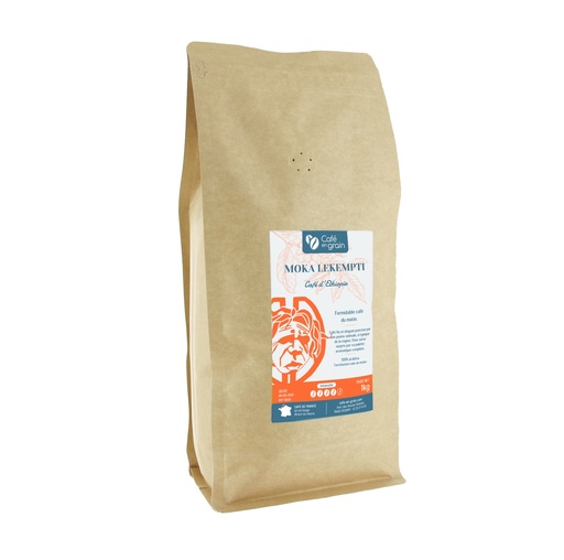 [009559] Café Ethiopie MOKA LEKEMPTI (Sac 1kg, Café en grain)