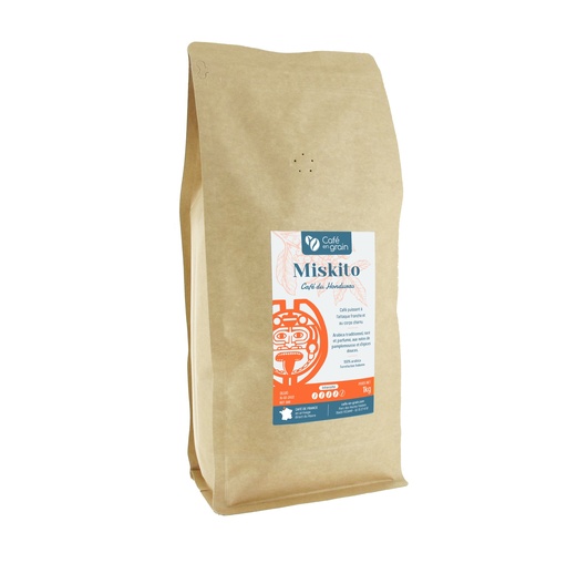 [000588] Café Honduras MISKITO PUR EL PARAISO (Sac 1kg, Café en grain)