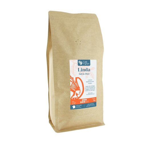 [002895] Café Brésil LINDA PUR CERRADO (Sac 1kg, Café en grain)