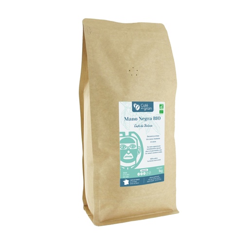 [009418] Café BIO* Bolivie MANO NEGRA (Sac 1kg, Café en grain)