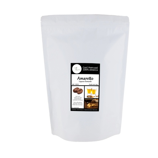 [005019] Café parfumé AMARETTO (Sac 1kg, Café en grain)