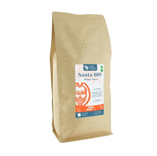 [009149] Mélange maison BIO* SANTA (Sac 1kg, Café en grain)