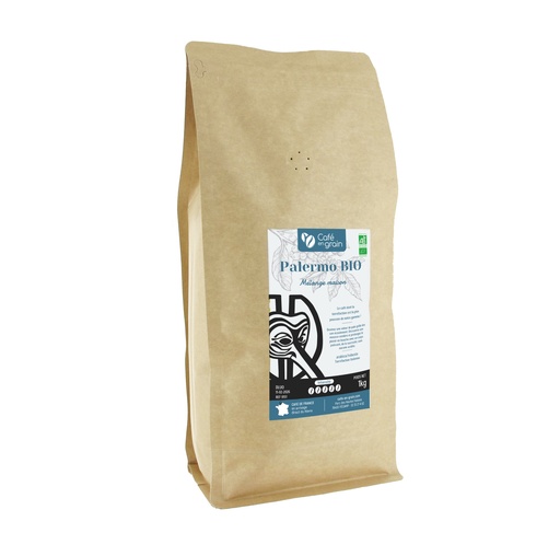 [009151] Mélange maison PALERMO BIO* (Sac 1kg, Café en grain)
