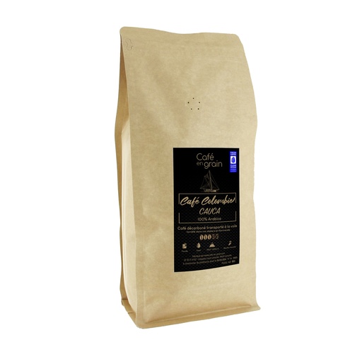 [009871] Café Colombie - CAUCA/CHOCO - Transport à la Voile (Sac 1kg, Café en grain)