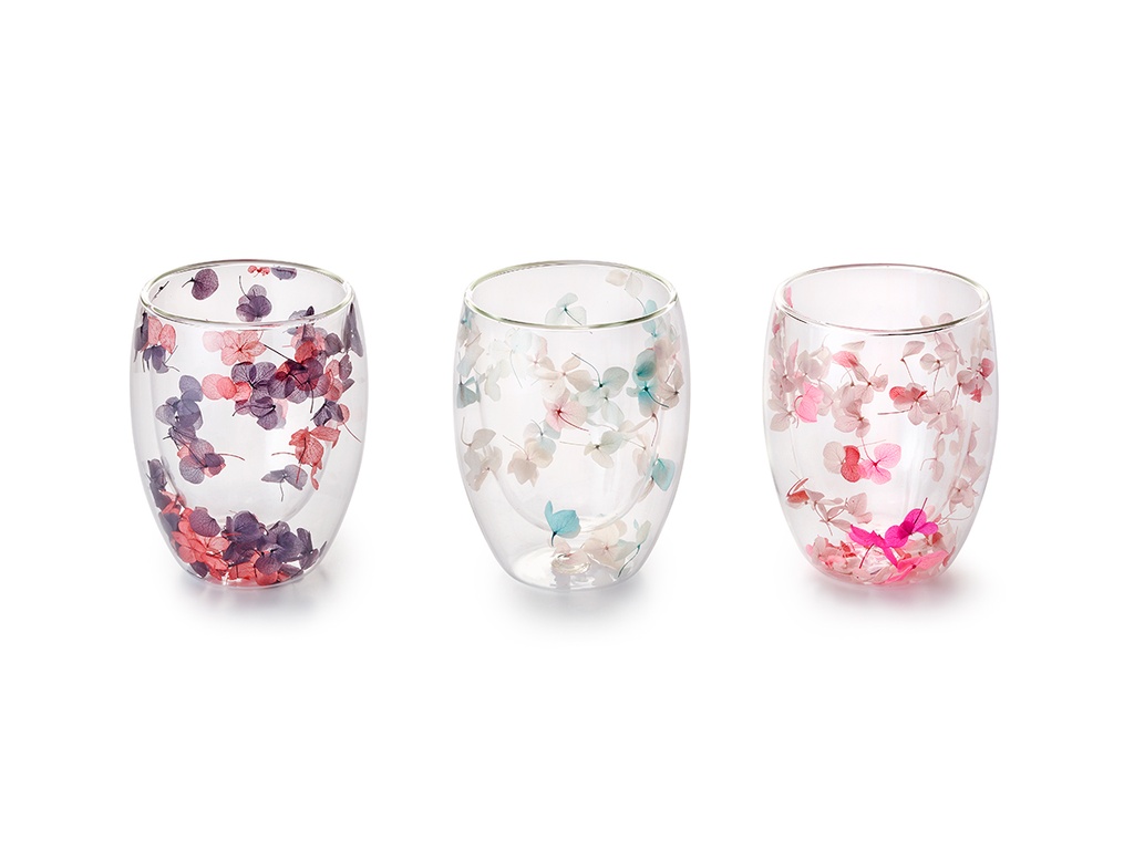 Set 3 gobelets verre double paroi JARDIN SECRET
