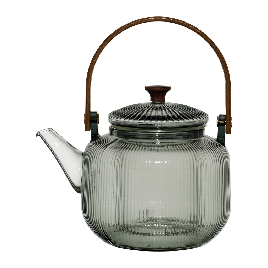 Théière verre LINEA grise