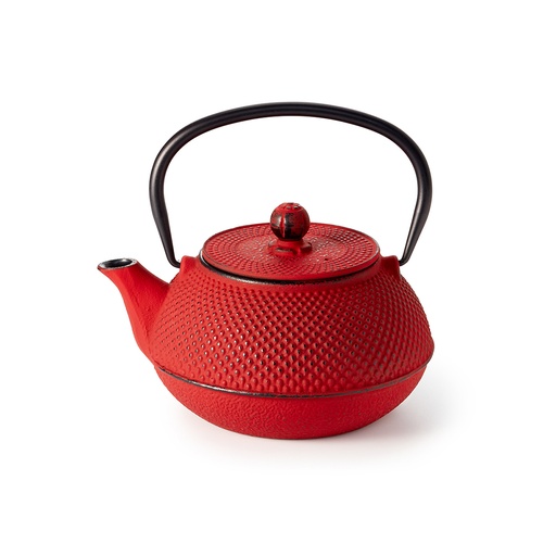 [009694] Théière en fonte 0,8L POINTILLE rouge