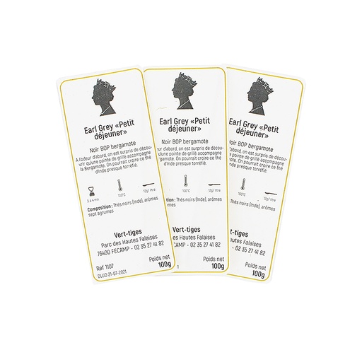 [005000] Etiquettes techniques thés/infusions supplémentaires lot de 10
