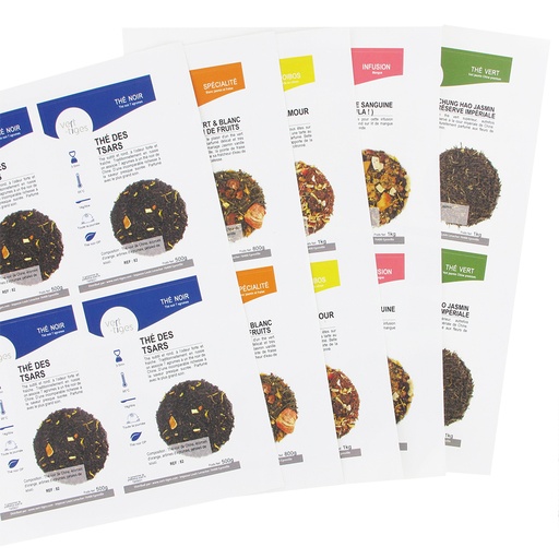 [006000] Etiquettes couleurs personnalisables lot de 12