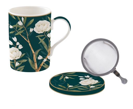 [010440] Coffret tisanière ROSIER BLANC