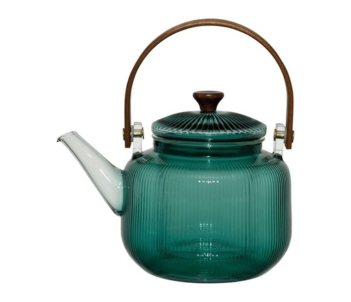 [010445] Théière verre LINEA émeraude