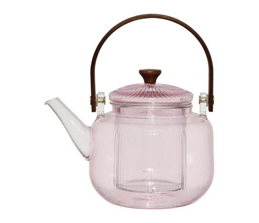 [010447] Théière verre LINEA rose