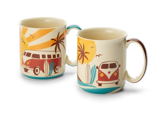[010458] Set 2 Mugs VAN LIFE