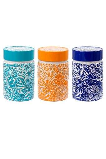 [010462] Set 3 boîtes à thé 150g PETALE D'AZUR
